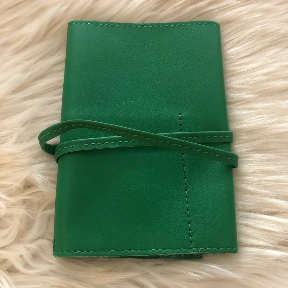 Mark & Graham green leather charger roll up case